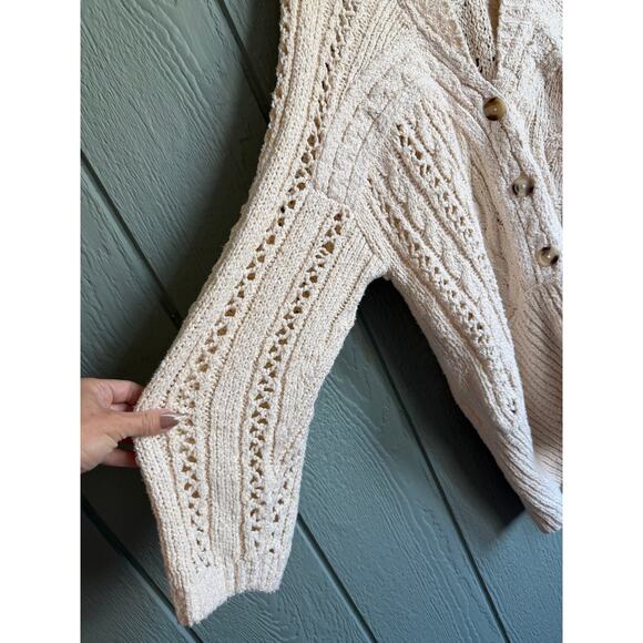 Free People Cable Cardi, oversized XS $198 retail - Picture 6 of 8